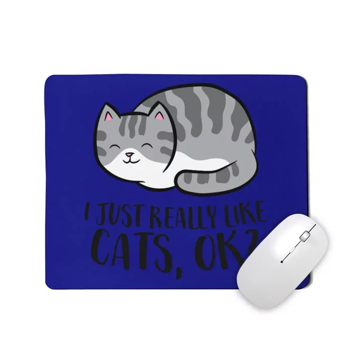 I Just Really Like Cats Ok? Funny Cat Gift Mousepad