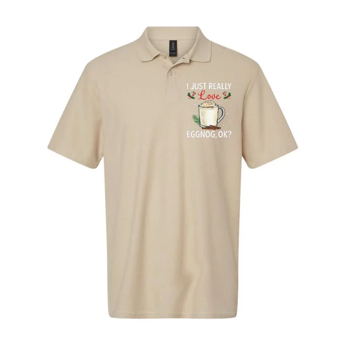 I Just Really Love Eggnog Ok Xmas Merry Christmas Softstyle Adult Sport Polo