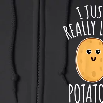 I Just Really Like Potatoes Funy Gift Cute Potato Full Zip Hoodie