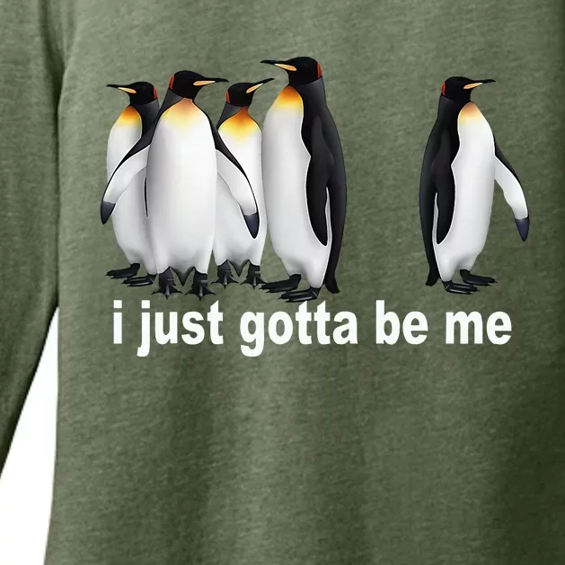 I Just Really Gotta Be Me Penguin Womens CVC Long Sleeve Shirt