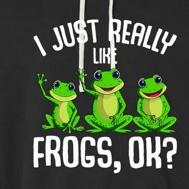 I Just Really Like Frogs Frog Garment-Dyed Fleece Hoodie