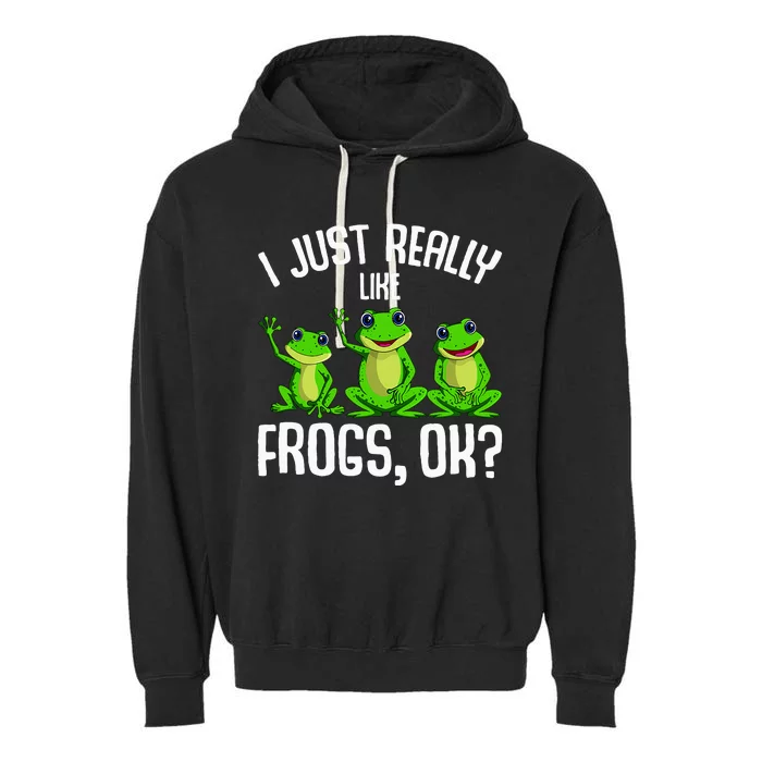 I Just Really Like Frogs Frog Garment-Dyed Fleece Hoodie