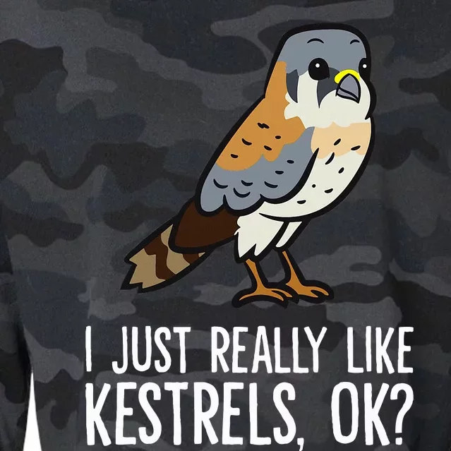 I Just Really Like Kestrels Ok Cute Kestrel Bird Cropped Pullover Crew