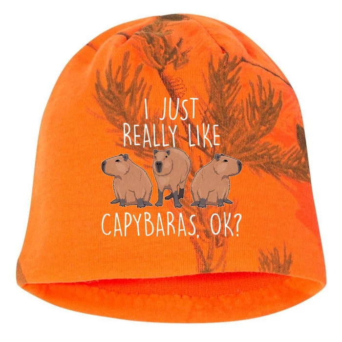 I Just Really Like Capybaras Ok – Rodent Pet Owner Carpincho Kati - Camo Knit Beanie