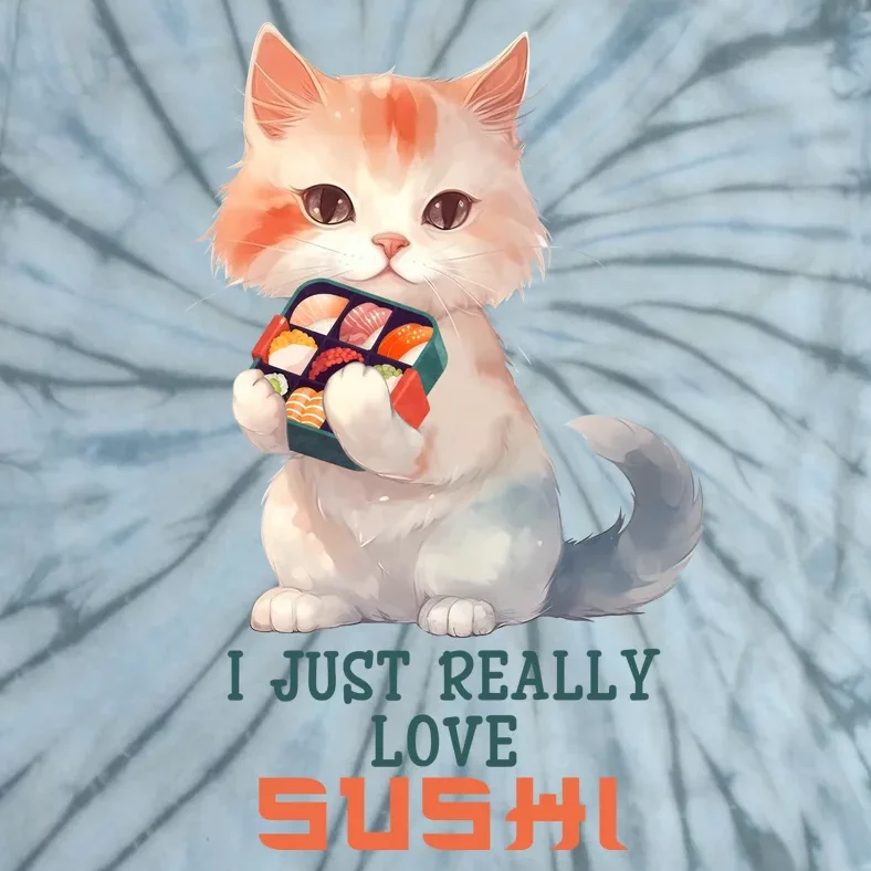 I Just Really Love Sushi Cute Japanese Cat Tie-Dye T-Shirt