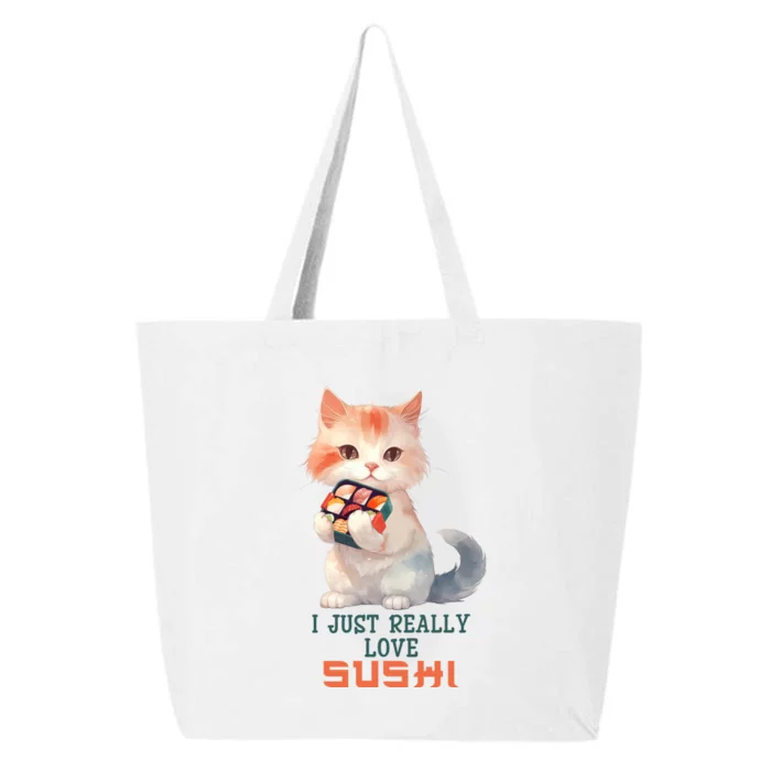 I Just Really Love Sushi Cute Japanese Cat 25L Jumbo Tote