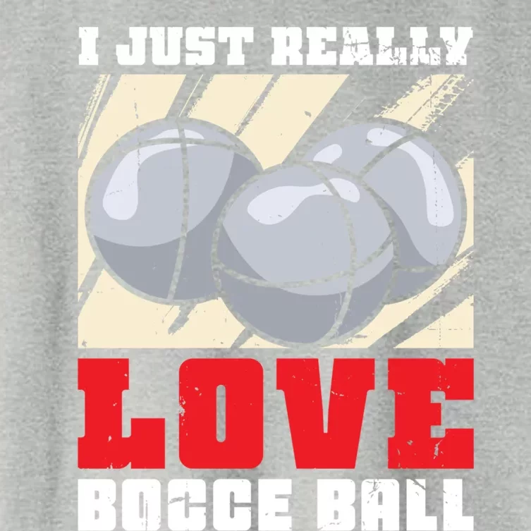 I Just Really Love Bocce Ball Gift Women's Crop Top Tee