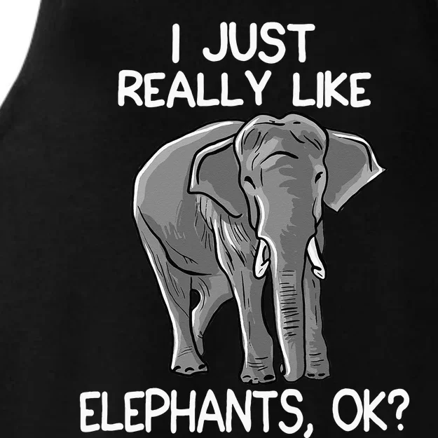 I Just Really Like Elephants Funny Elephant Lover Quote Ladies Tri-Blend Wicking Tank