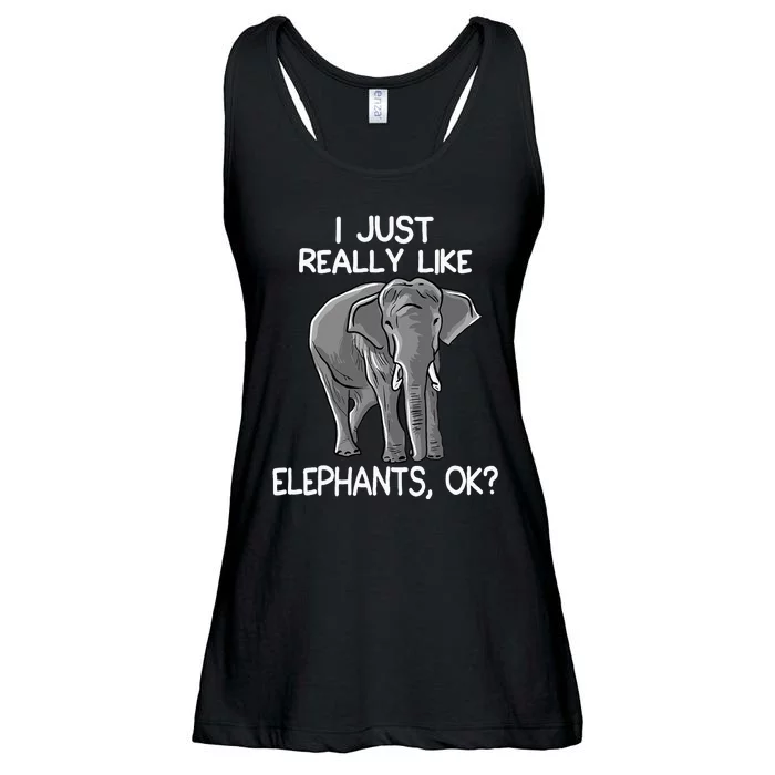 I Just Really Like Elephants Funny Elephant Lover Quote Ladies Essential Flowy Tank