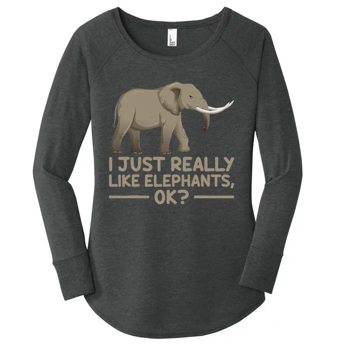 I Just Really Like Elephants Ok Funny Elephant Women's Perfect Tri Tunic Long Sleeve Shirt