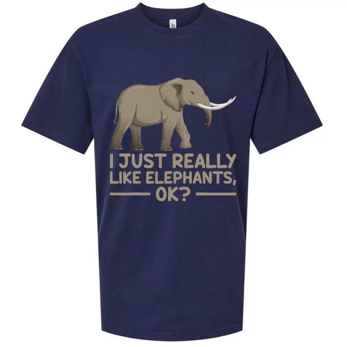 I Just Really Like Elephants Ok Funny Elephant Sueded Cloud Jersey T-Shirt