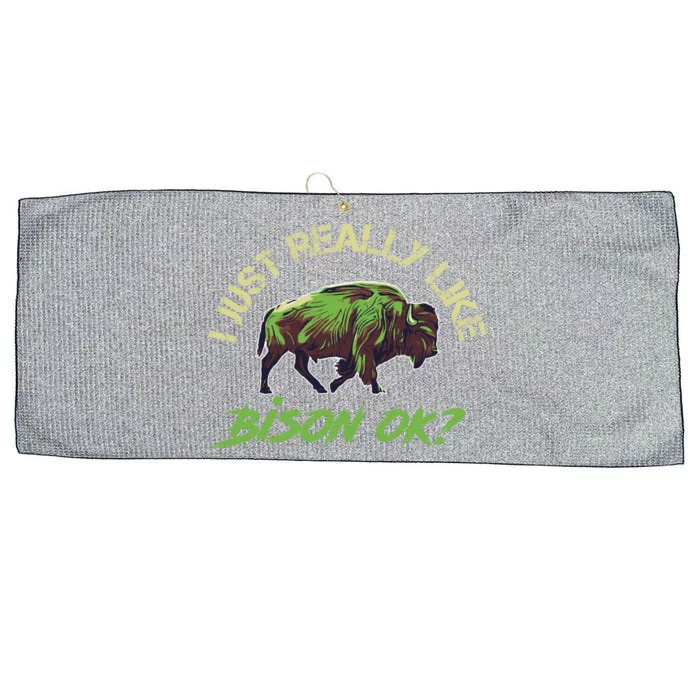 I Just Really Like Bison OK? Large Microfiber Waffle Golf Towel