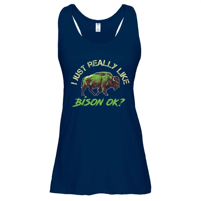 I Just Really Like Bison OK? Ladies Essential Flowy Tank