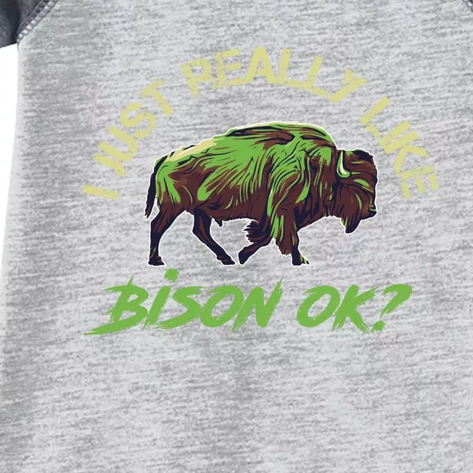 I Just Really Like Bison OK? Infant Baby Jersey Bodysuit