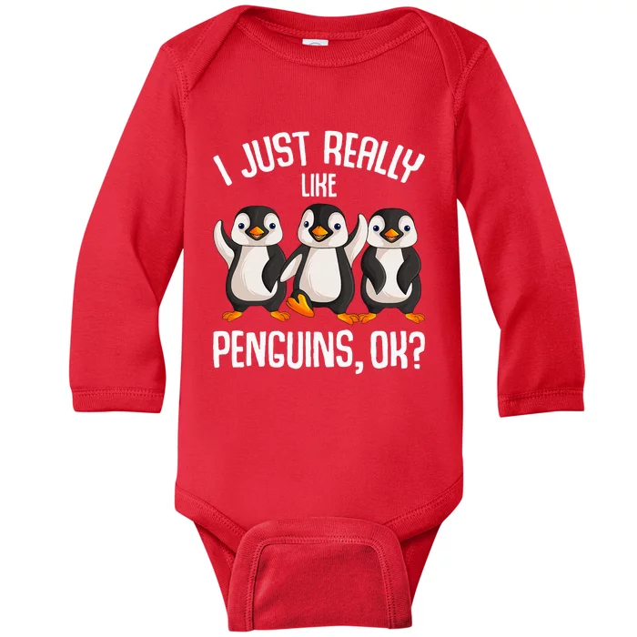 I Just Really Like Penguins Baby Long Sleeve Bodysuit