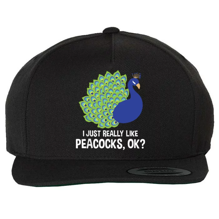 I Just Really Like Peacocks Ok Cute Peacock Costume Wool Snapback Cap