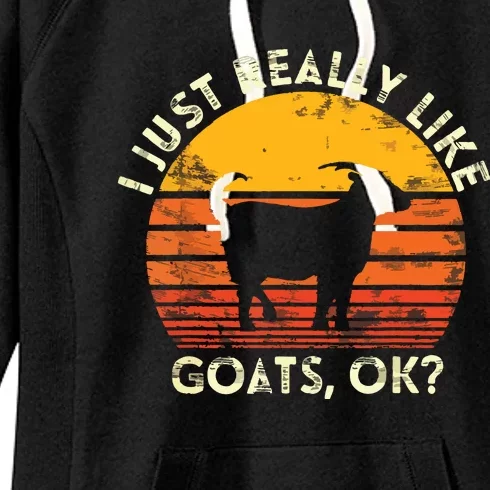 I Just Really Like Goats Farmer Farm Animal Goat Lover Gift Women's Fleece Hoodie