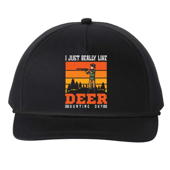 I Just Really Like Deer Hunting Deer Hunter Cute Gift Snapback Five-Panel Rope Hat