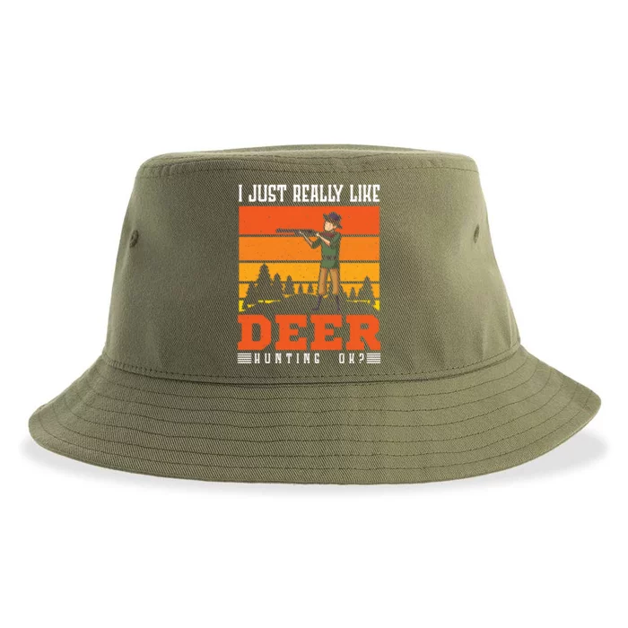 I Just Really Like Deer Hunting Deer Hunter Cute Gift Sustainable Bucket Hat