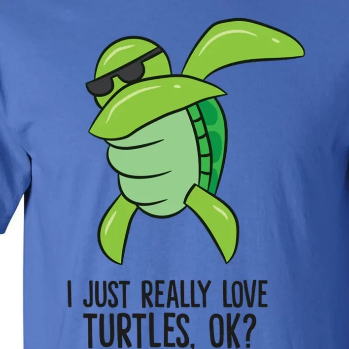 I Just Really Love Turtles Ok? Dabbing Turtle Gift Tall T-Shirt