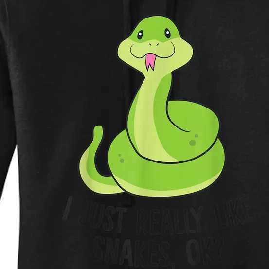 I Just Really Like Snakes Ok Cute Snake Reptile Lover Women's Pullover Hoodie