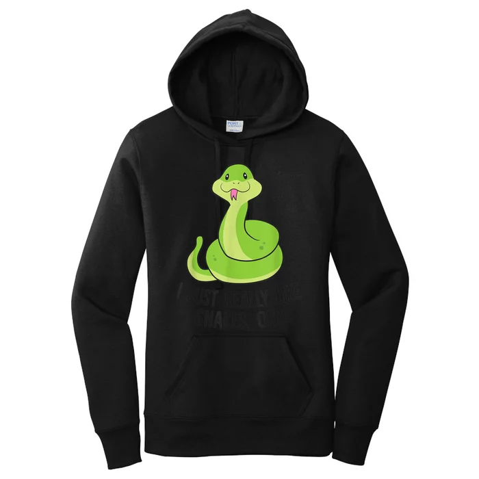 I Just Really Like Snakes Ok Cute Snake Reptile Lover Women's Pullover Hoodie