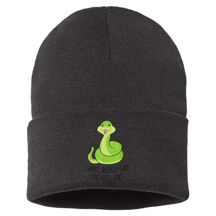 I Just Really Like Snakes Ok Cute Snake Reptile Lover Sustainable Knit Beanie