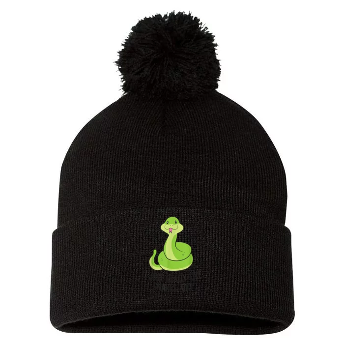 I Just Really Like Snakes Ok Cute Snake Reptile Lover Pom Pom 12in Knit Beanie