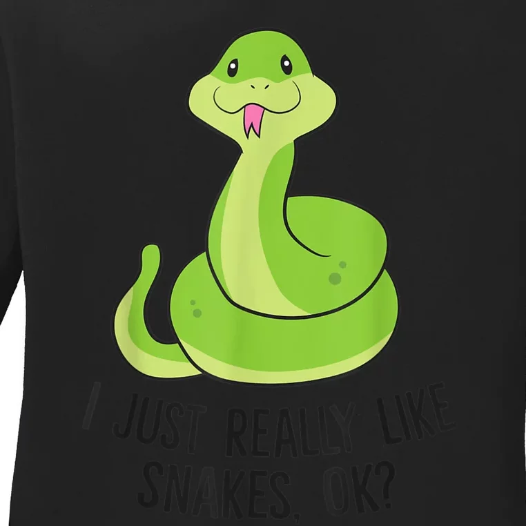 I Just Really Like Snakes Ok Cute Snake Reptile Lover Ladies Long Sleeve Shirt