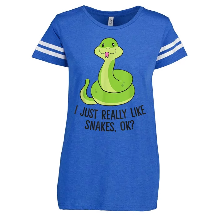 I Just Really Like Snakes Ok Cute Snake Reptile Lover Enza Ladies Jersey Football T-Shirt