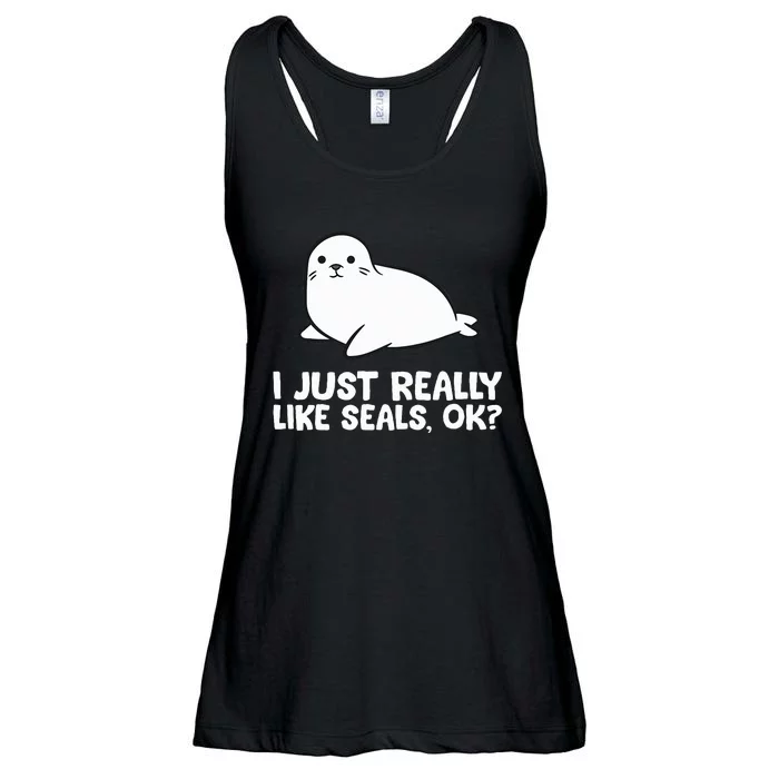 I Just Really Like Seals Okay Love Seals Ladies Essential Flowy Tank