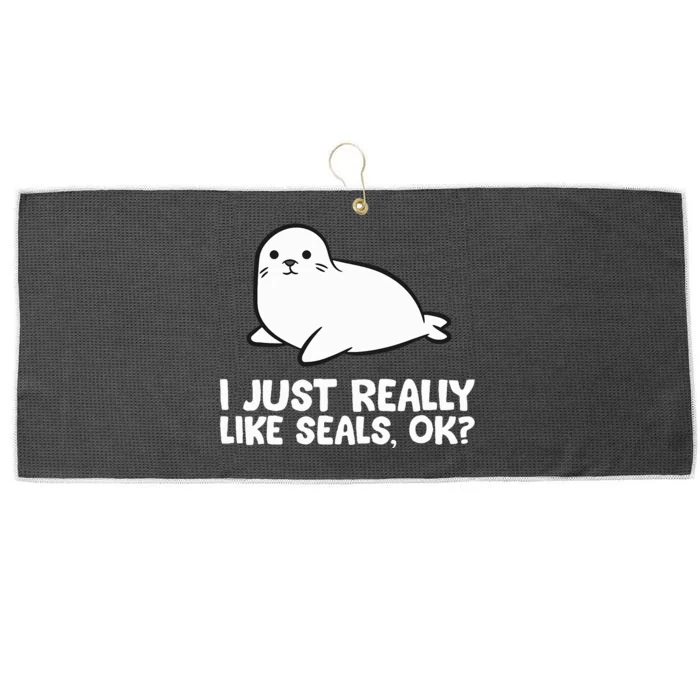 I Just Really Like Seals Okay Love Seals Large Microfiber Waffle Golf Towel