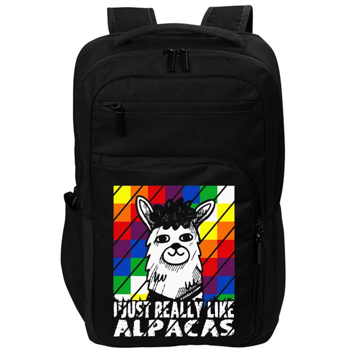 I Just Really Like Alpacas Wiphala Flag Andean Llamas Lovers Impact Tech Backpack