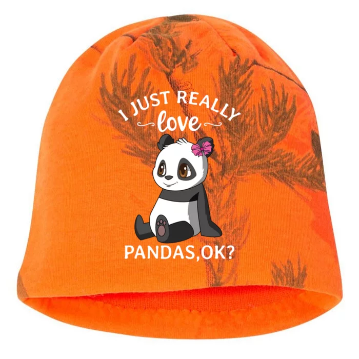 I Just Really Love Pandas Ok Panda Kati - Camo Knit Beanie