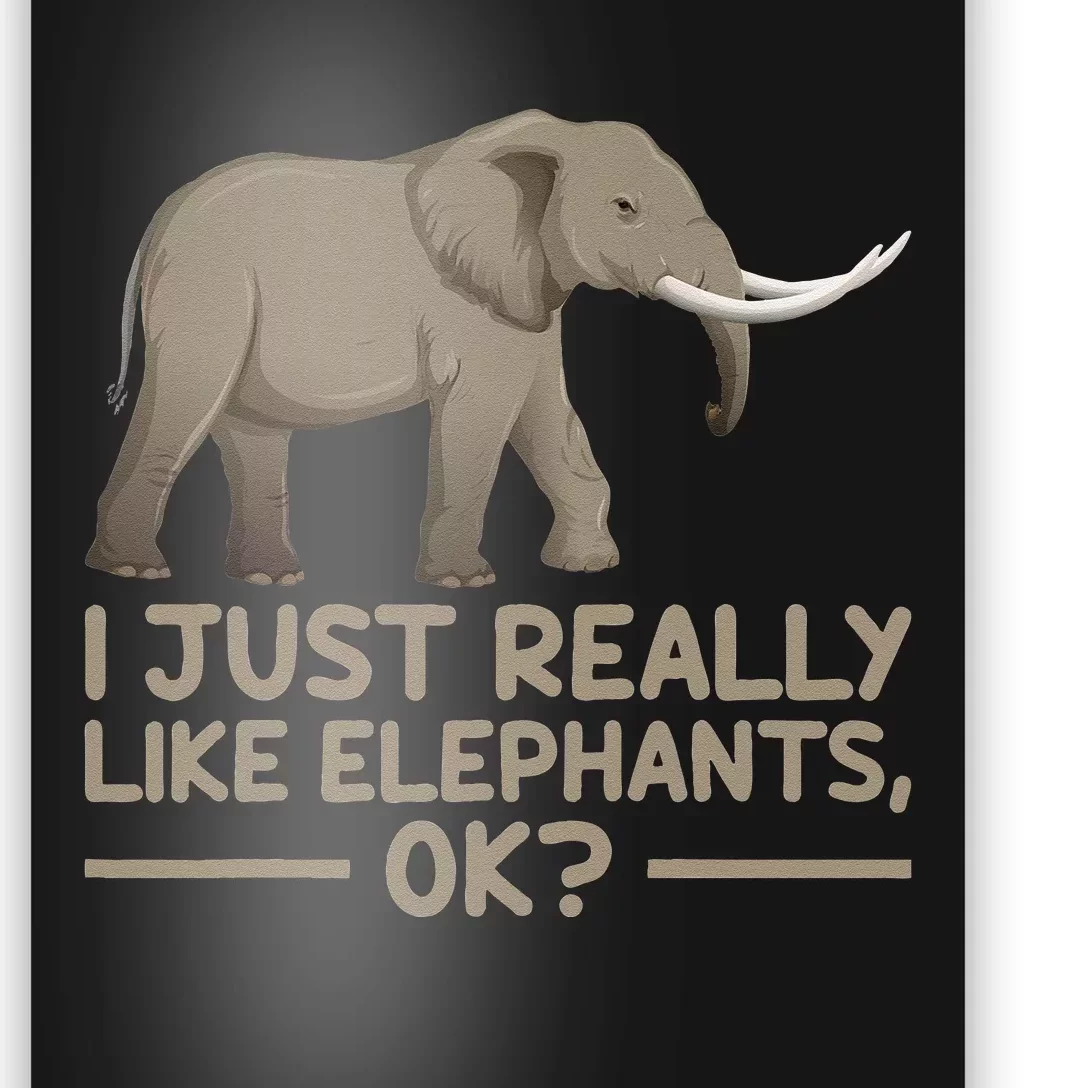 I Just Really Like Elephants Ok Funny Elephant Poster