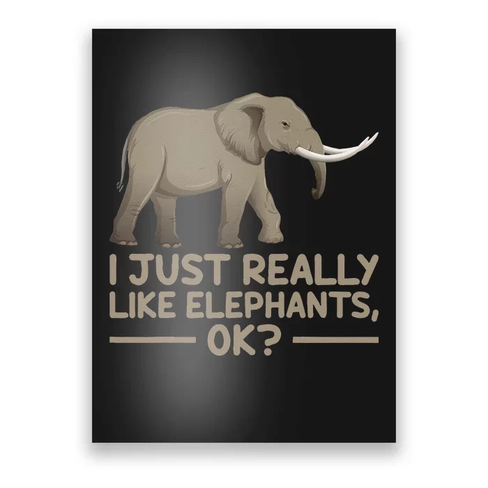 I Just Really Like Elephants Ok Funny Elephant Poster