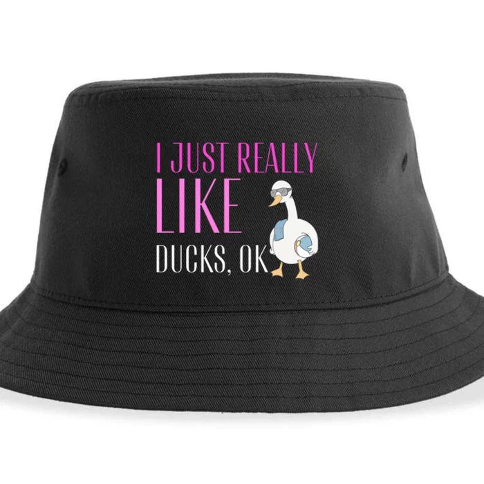 I Just Really Like Ducks Lover Gifts Duck Owner Gift Sustainable Bucket Hat