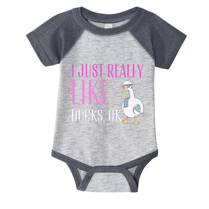 I Just Really Like Ducks Lover Gifts Duck Owner Gift Infant Baby Jersey Bodysuit