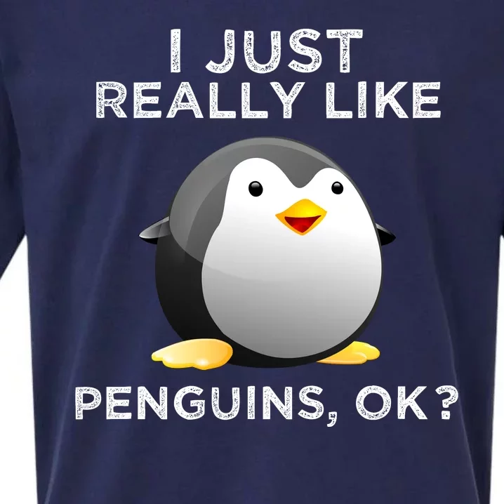 I Just Really Like Penguins Ok Sueded Cloud Jersey T-Shirt