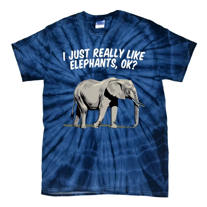 I Just Really Like Elephants Ok Love Elephants Meaningful Gift Tie-Dye T-Shirt