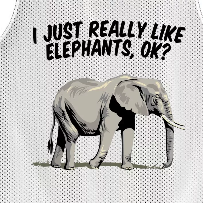 I Just Really Like Elephants Ok Love Elephants Meaningful Gift Mesh Reversible Basketball Jersey Tank