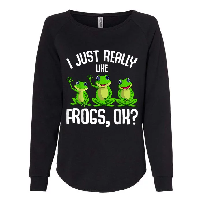 I Just Really Like Frogs Womens California Wash Sweatshirt