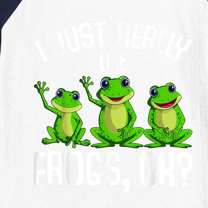 I Just Really Like Frogs Baseball Sleeve Shirt