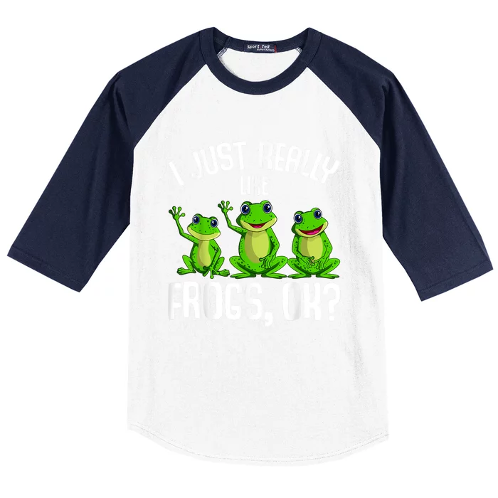 I Just Really Like Frogs Baseball Sleeve Shirt