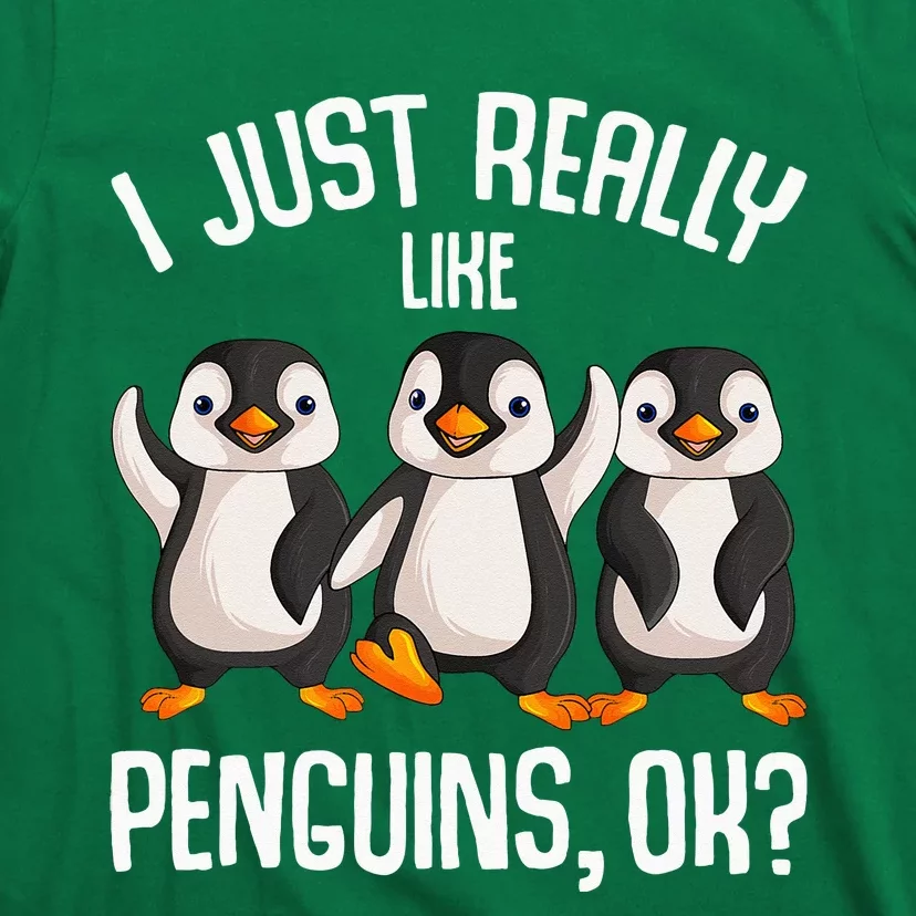 I Just Really Like Penguins Kids Girl Women Penguin T-Shirt