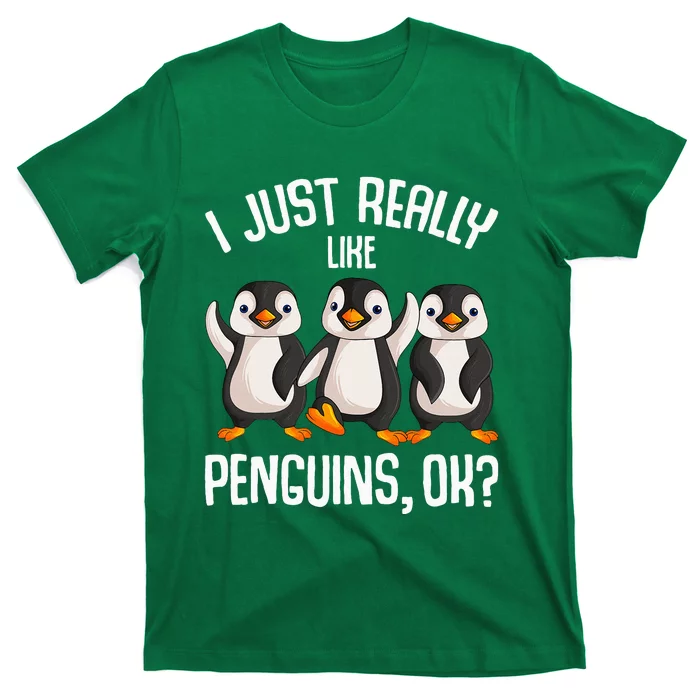 I Just Really Like Penguins Kids Girl Women Penguin T-Shirt