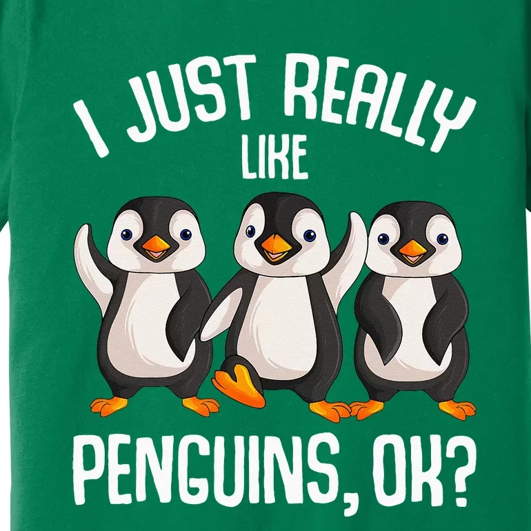 I Just Really Like Penguins Kids Girl Women Penguin Premium T-Shirt