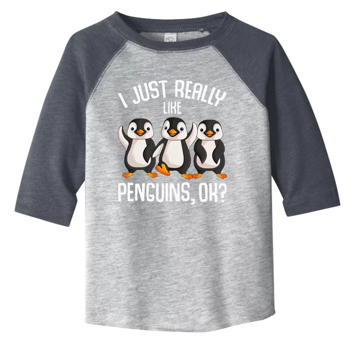 I Just Really Like Penguins Kids Girl Women Penguin Toddler Fine Jersey T-Shirt