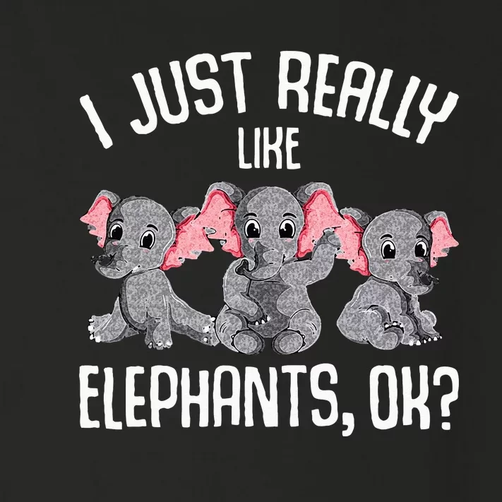 I Just Really Like Elephants Kids Girls Elephant Lover Toddler Long Sleeve Shirt