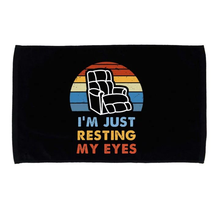 IM Just Resting My Eyes Funny Vintage Dad Grandpa Gifts Microfiber Hand Towel